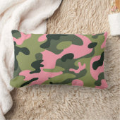 カントリーピンクグリーン軍迷彩柄迷彩パターン ランバークッション (ブランケット)