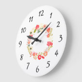 カントリーピンクリースウォール時計 ラージ壁時計 (傾斜)