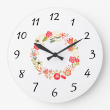 カントリーピンクリースウォール時計