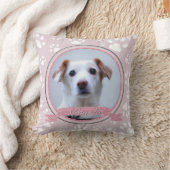 カントリーピンク犬のメモリアル手プリント クッション (ブランケット)