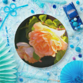 カントリーピーチイエローローズ ペーパープレート (パーティー)