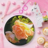 カントリーピーチイエローローズ ペーパープレート (パーティー)