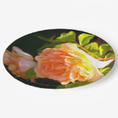 カントリーピーチイエローローズ ペーパープレート (アングル)