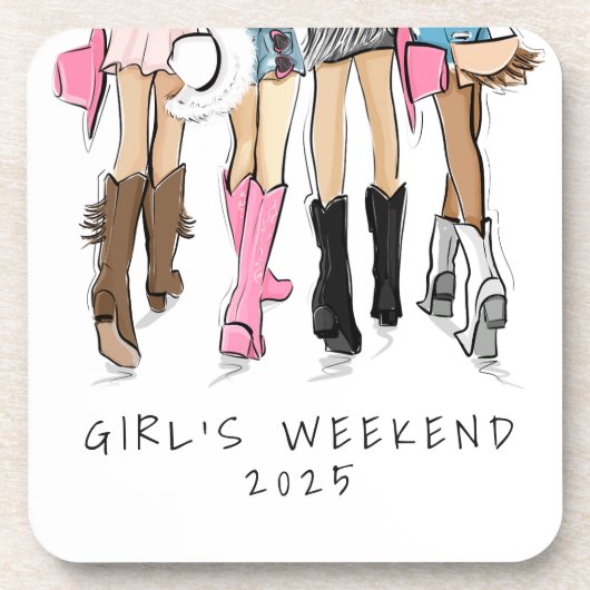 カントリーファッションカウボーイブーツガールズウィークエンドカスタム コースター (正面)