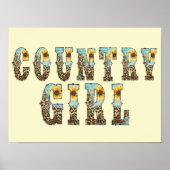 カントリーファンキーガールズタイポグラフィ ポスター (正面)