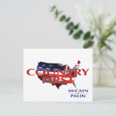 カントリーファーストジョン・マッケイン・サラ・ペイリン氏のはがき ポストカード (スタンド正面)