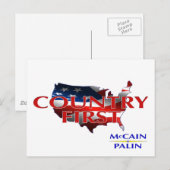 カントリーファーストジョン・マッケイン・サラ・ペイリン氏のはがき ポストカード (正面/裏面)
