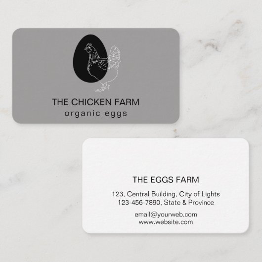 カントリーファームのビジネスカー用チキンエッグロゴ 名刺 (正面/裏面)