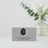 カントリーファームのビジネスカー用チキンエッグロゴ 名刺 (スタンド正面)