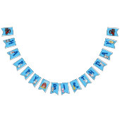 カントリーファームアニマルズブルー背景誕生日 バンティングフラッグ (全)