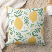 カントリーファームイエロー&グリーンレモンパターン クッション (ブランケット)