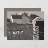 カントリーファームウェディングRSVP応答カード 出欠カード (正面/裏面)