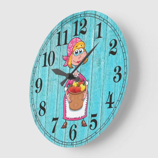 カントリーファームガーデニングラウンドウォールクロック ラージ壁時計 (傾斜)