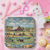 カントリーファームキルト ペーパープレート (パーティー)