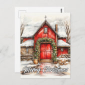 カントリーファームクリスマス |皆さんハッピーホリデー ポストカード (正面/裏面)