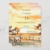 カントリーファームサンセットホース誕生日 招待状 (正面/裏面)