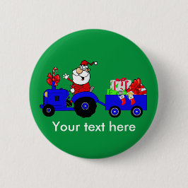 カントリーファームサンタオントラクターとギフト 缶バッジ