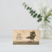 カントリーファームツリー素朴ヴィンテージアンティークベージュ 名刺 (スタンド正面)