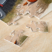 カントリーファームトラックヒマワリとカボチャパズル ジグソーパズル (側面)