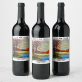 カントリーファームハウスアートワーク ワインラベル (ボトル)