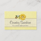 カントリーファームハウスイエロー裁縫ボタン&フラワー 名刺 (正面)