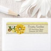 カントリーファームハウスイエロー裁縫差出人住所 ラベル (インサイチュ)