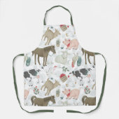 カントリーファームハウスファームアニマルズヒツジ牛チキン エプロン (正面)