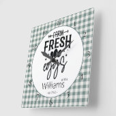 カントリーファームハウスプレッドファームフレッシュエッグススクエアワ スクエア壁時計 (傾斜)