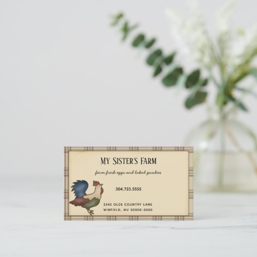 カントリーファームハウスロースタープレイド素朴 名刺 (スタンド正面)