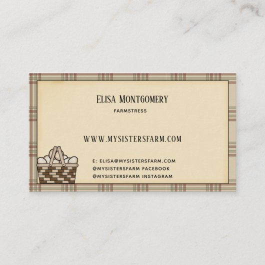 カントリーファームハウスロースタープレイド素朴 名刺 (裏面)