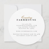 カントリーファームハウス素朴リースプレイドチェックラウンド サンキューカード (裏面)