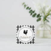 カントリーファームハウス素朴リースプレイドチェック スクエア名刺 (スタンド正面)