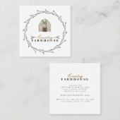 カントリーファームハウス素朴リース スクエア名刺 (正面/裏面)