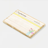 カントリーファームハウス、ランプと花10" x 6" ポストイット (アングル)