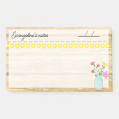 カントリーファームハウス、ランプと花10" x 6" ポストイット (正面)