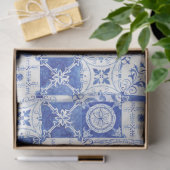 カントリーファームハフランスのウスブルーホワイトタイルデクページ 薄葉紙 (ギフト)