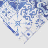 カントリーファームハフランスのウスブルーホワイトタイルデクページ 薄葉紙 (詳細)