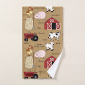 カントリーファームパターンのホームデコータオルセット バスタオルセット (ハンドタオル)