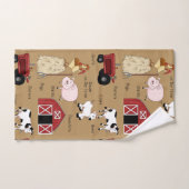 カントリーファームパターンのホームデコータオルセット バスタオルセット (ハンドタオル)