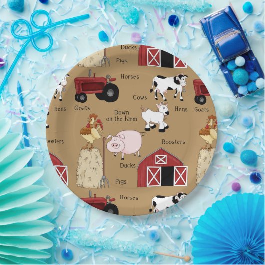 カントリーファームパーティー紙プレート ペーパープレート (パーティー)