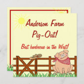 カントリーファームピグバーベキュー 招待状 (正面/裏面)