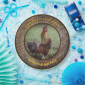 カントリーファームルースタークロウイングパーソナライズされたパーティー ペーパープレート (パーティー)