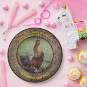 カントリーファームルースタークロウイングパーソナライズされたパーティー ペーパープレート (パーティー)