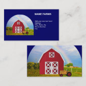 カントリーファームレッドバーンブルースカイあなたの名前 名刺 (正面/裏面)