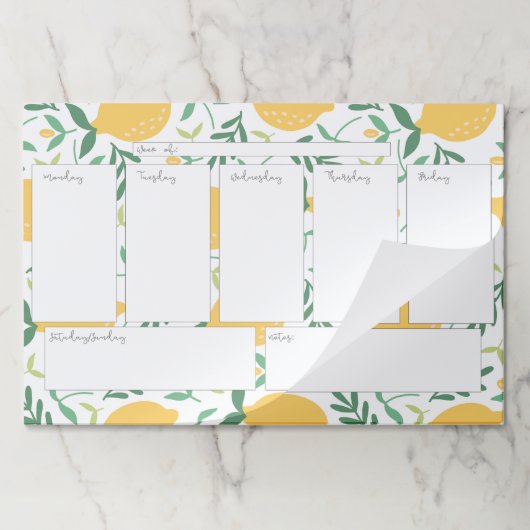 カントリーファームレモンパターンウィークリー ペーパーパッド (折り畳み)