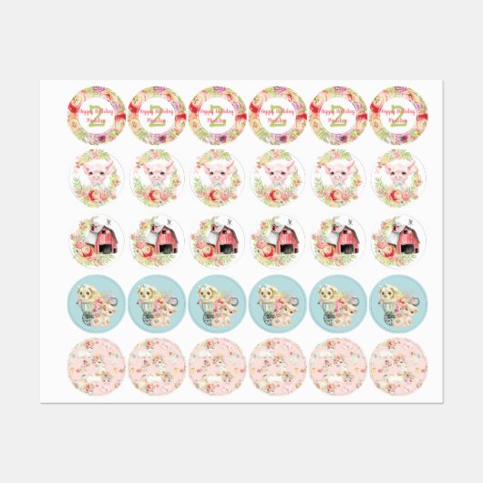 カントリーファーム動物キャンディキスラベル ラベル (シート)