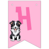 カントリーファーム動物ピンク背景誕生日 バンティングフラッグ (第2の旗)