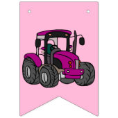 カントリーファーム動物ピンク背景誕生日 バンティングフラッグ (第1の旗)