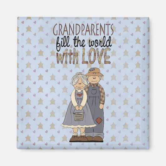 カントリーファーム祖父母ラブ冷蔵庫用マグネット マグネット (正面)