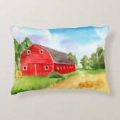 カントリーファーム赤い納屋アクセント枕 アクセントクッション (正面)